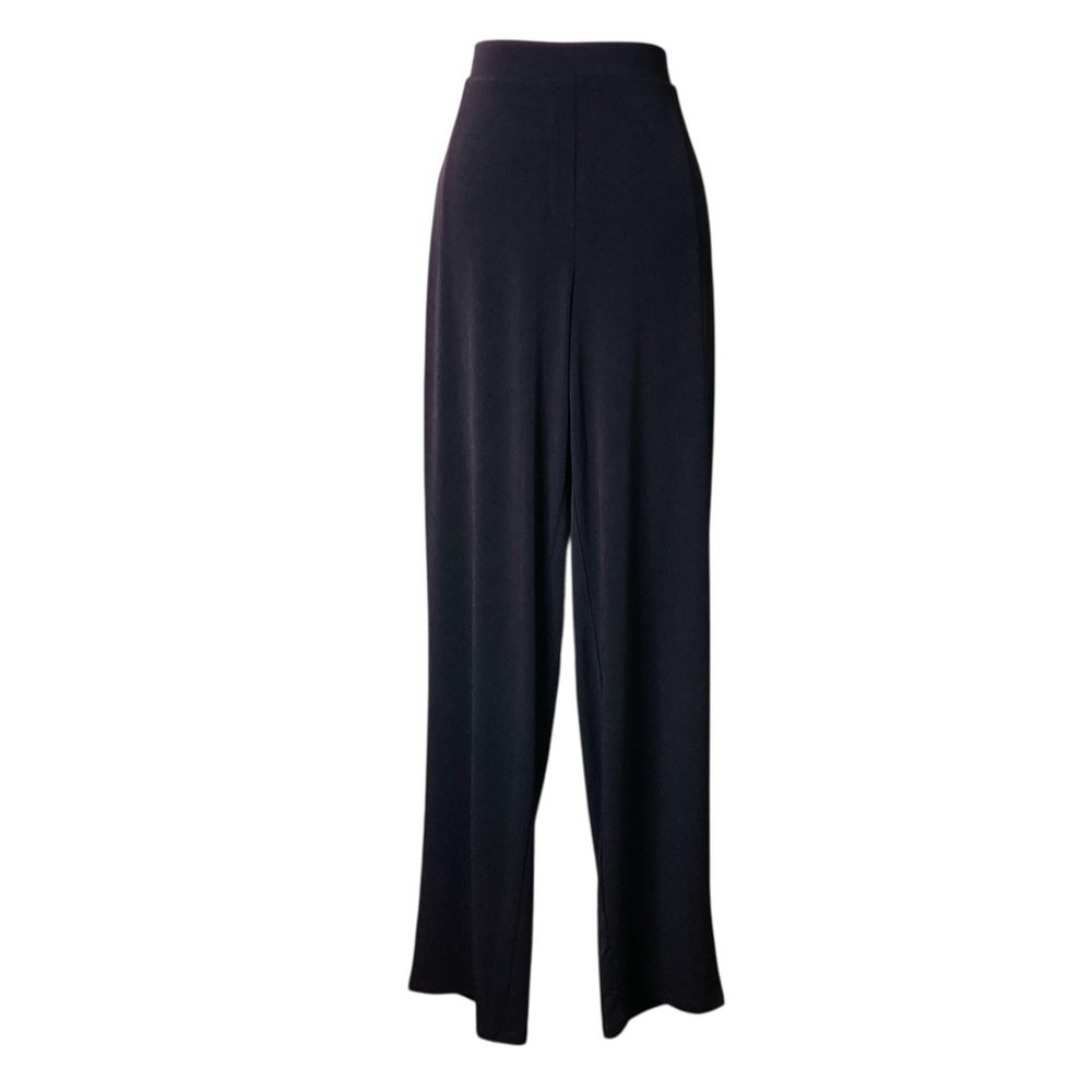 Susan Graver Black Liquid Knit‎ Pull on Pants Pockets (Size 1X Tall)